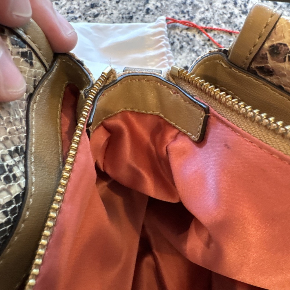 Authentic COACH Madison Flap Carryall #19638 Embossed‎ Python Leather + Wallet - Picture 16 of 16